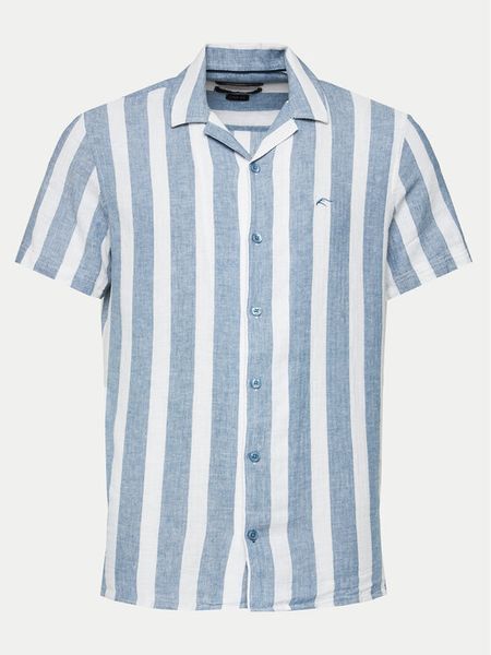 INDICODE Koszula Carlui 20-459 Niebieski Regular Fit. Niebieskie koszule męskie INDICODE, m, bez wzorów, z bawełny, bez kołnierzyka, bez ramiączek. Za 89.99 zł.