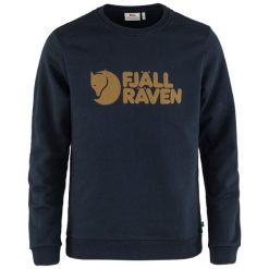 Sweter męski Fjallraven Logo. Niebieskie swetry przez głowę męskie Fjällräven, m, bez wzorów, bez kołnierzyka. Za 559.00 zł.