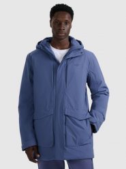 4F Parka przejściowa membrana 8000 męska - granatowa XXL. Niebieskie płaszcze męskie 4f, m, bez wzorów, bez kaptura. Za 699.99 zł.