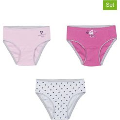 Majtki (3 pary) "Miaou" w kolorze różowym i białym. Bielizna dla dziewczynek marki Absorba & DIM. W wyprzedaży za 27.95 zł.