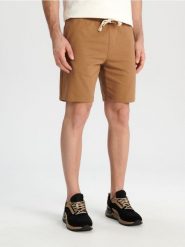 Szorty - brązowy. Brązowe szorty męskie Sinsay, l, bez wzorów, z bawełny, sportowe. W wyprzedaży za 19.99 zł.