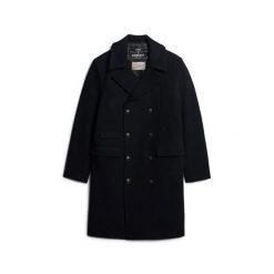 Długi płaszcz Superdry. Niebieskie płaszcze męskie Superdry., l, bez wzorów, z wełny, eleganckie, długie, bez kaptura. Za 1,249.60 zł.