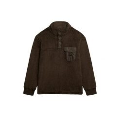 Polarowy sweter z kołnierzem tunisejskim Superdry. Brązowe swetry przez głowę męskie Superdry., na zimę, m, bez wzorów, z polaru, bez kołnierzyka. Za 376.00 zł.