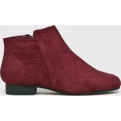 Answear - Botki Lux-Shoes. Brązowe kozaki damskie ANSWEAR, z materiału, bez obcasa, na obcasie. W wyprzedaży za 69.90 zł.