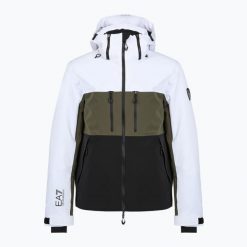 Kurtka narciarska męska EA7 Emporio Armani Ski Kitzbuhel Protectum7 Colorblock. Białe kurtki męskie EA7 Emporio Armani, na zimę, m, bez wzorów, z syntetyku, sportowe, bez kaptura. Za 2,132.10 zł.