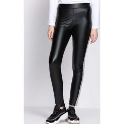 Czarno-Srebrne Legginsy Satiny. Czarne legginsy damskie Born2be, l, bez wzorów. Za 34.99 zł.