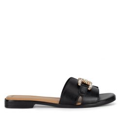 Klapki Sergio Bardi. Czarne klapki damskie Sergio Bardi, bez wzorów, bez obcasa. Za 159.99 zł.