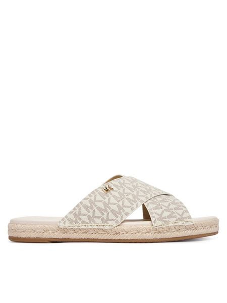 MICHAEL Michael Kors Espadryle Kenzie 40R6KZFS1B Kremowy. Białe espadryle damskie MICHAEL Michael Kors, bez wzorów, ze skóry, bez obcasa. Za 452.99 zł.
