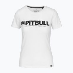 Koszulka damska Pitbull R. Białe koszulki sportowe damskie PITBULL, s, bez wzorów, bez kołnierzyka, bez ramiączek. Za 79.99 zł.
