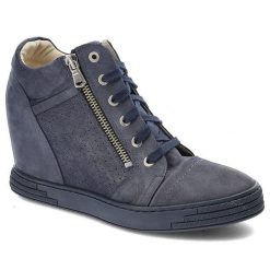 Granatowe Botki Baldaccini Damskie Buty Na Koturnie. Niebieskie botki damskie Baldaccini, na wiosnę, z nubiku, sportowe, bez obcasa, na koturnie, bez zapięcia. Za 259.00 zł.