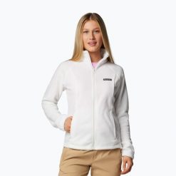 Bluza damska Columbia Benton Springs Full Zip. Białe bluzy damskie Columbia, bez wzorów, bez kaptura, trekkingowe. Za 179.99 zł.