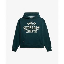 Bluza damska z kapturem Superdry Athletic Essentials. Zielone bluzy damskie Superdry., bez wzorów, z kapturem. Za 272.65 zł.