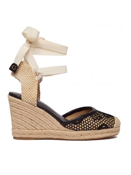 Guess Espadryle FLJCHY FAL04 Czarny. Czarne sandały damskie Guess, z aplikacjami, z materiału, bez obcasa, bez zapięcia. Za 333.99 zł.