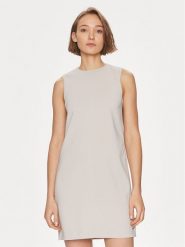 Calvin Klein Sukienka codzienna K20K207257 Beżowy Slim Fit. Brązowe sukienki damskie Calvin Klein, na co dzień, bez wzorów, z syntetyku, bez kołnierzyka, bez ramiączek, proste. Za 379.99 zł.