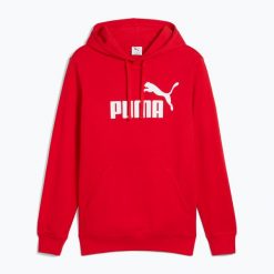 Bluza męska PUMA ESS No. 1 Logo Hoodie TR. Czerwone bluzy męskie Puma, l, bez wzorów, bez kaptura, na fitness i siłownię. Za 179.99 zł.