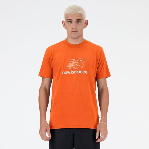 Koszulka męska New Balance MT41906TMO – pomarańczowa. Brązowe koszulki sportowe męskie New Balance, l, bez wzorów, z dresówki, bez kołnierzyka, bez ramiączek. Za 89.99 zł.
