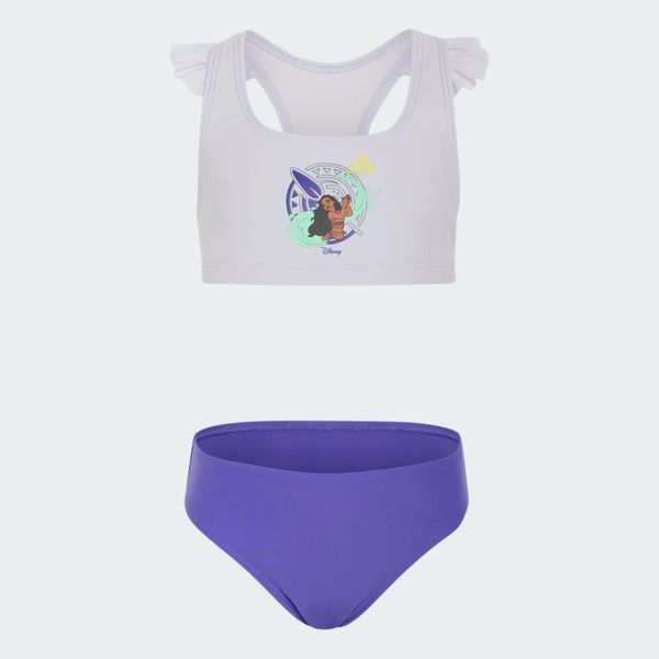 Zestaw bikini adidas Disney dla małych dzieci. Fioletowe stroje kąpielowe dla dziewczynek Adidas, bez wzorów, z elastanu. Za 149.00 zł.