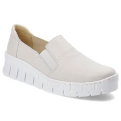 Białe Półbuty Wasak Modne Obuwie Damskie. Białe półbuty damskie Wasak, na wiosnę, bez wzorów, z materiału, eleganckie, bez obcasa, bez zapięcia. Za 299.00 zł.