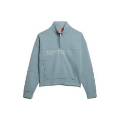 Damska bluza z kapturem zapinana na zamek Superdry Active Tech. Niebieskie bluzy damskie Superdry., l, bez wzorów, z materiału, z kapturem. Za 283.00 zł.