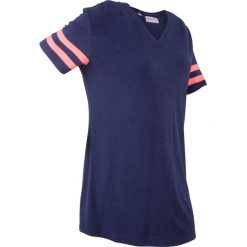 Shirt sportowy, krótki rękaw, z kolekcji Maite Kelly bonprix kobaltowy melanż. Niebieskie bluzki damskie bonprix, bez wzorów, bez kołnierzyka, bez ramiączek. Za 54.99 zł.