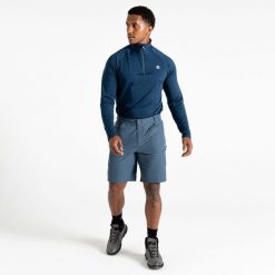 Męskie dostrojone w skrócie. Niebieskie krótkie spodenki sportowe męskie Dare 2b, l, bez wzorów, z elastanu, rowerowe. Za 149.99 zł.