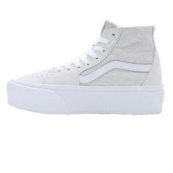 Buty Vans Sk8-Hi Tapered Stackform białe i beżowe. Białe trampki i tenisówki damskie Vans, bez wzorów, z zamszu, bez zapięcia. W wyprzedaży za 372.00 zł.