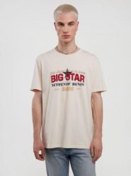Koszulka męska z nadrukiem z kolekcji Authentic kremowa Enifer 103. Białe t-shirty męskie Big Star, l, bez wzorów, z dzianiny, eleganckie, bez kołnierzyka. W wyprzedaży za 59.99 zł.