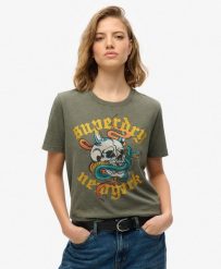Luźna koszulka Neo Trad Tattoo. Białe t-shirty damskie Superdry., xs, bez wzorów, z bawełny, bez kołnierzyka. Za 171.25 zł.
