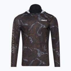 Longsleeve męski Hurley H2O-Dri Atticus Moab UPF Hood. Brązowe bluzki z długim rękawem męskie Hurley, m, bez wzorów, bez kołnierzyka. Za 119.99 zł.