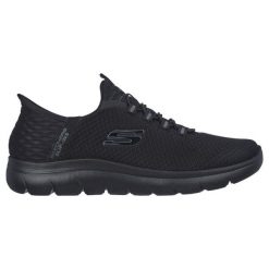 Buty sportowe Sneakersy męskie, Skechers Summits - High Range Slip-Ins. Czarne buty sportowe męskie Skechers, z syntetyku, bez zapięcia. Za 381.89 zł.