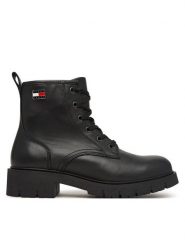 Tommy Jeans Trapery Tjw Cleated Lace Up Boots EN0EN03104 Czarny. Czarne śniegowce i trapery damskie Tommy Jeans, z jeansu. Za 649.99 zł.