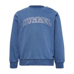 Bluza chłopięca Hummel. Niebieskie bluzy dla chłopców Hummel, bez wzorów, z bawełny, bez ramiączek, bez kaptura. Za 136.00 zł.