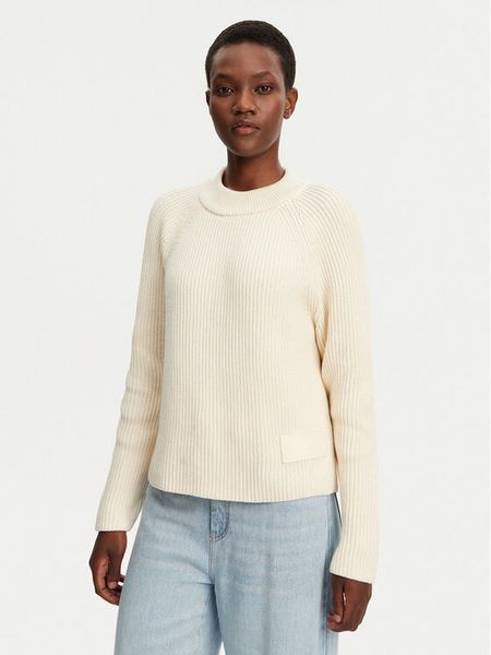 AMI Paris Sweter FKS024.KN0031 Écru Regular Fit. Swetry damskie AMI PARIS, xs, bez wzorów, z bawełny, bez kołnierzyka, bez ramiączek, bez kaptura. Za 1,749.00 zł.