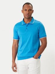 KARL LAGERFELD Polo 745080 562200 Niebieski Regular Fit. Niebieskie koszulki polo męskie KARL LAGERFELD, m, bez wzorów, z bawełny, bez ramiączek. Za 539.99 zł.