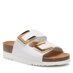 Klapki Scholl. Białe klapki damskie Scholl, bez wzorów, bez obcasa. Za 389.99 zł.