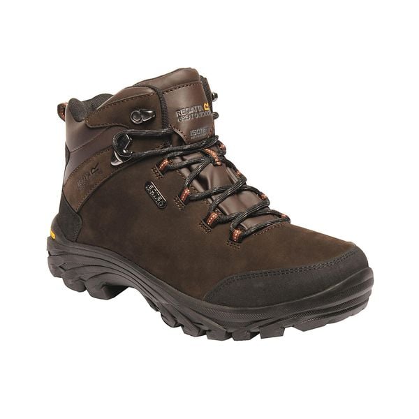 Męskie Buty Trekkingowe Skórzane Burrell. Brązowe trekkingi męskie Regatta, za kostkę. Za 975.99 zł.