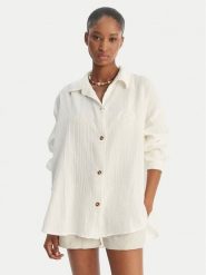 Roxy Koszula Morning Time ERJWT03674 Écru Relaxed Fit. Bluzki damskie Roxy, s, bez wzorów, z bawełny, bez kołnierzyka, bez ramiączek. Za 299.99 zł.