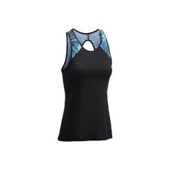 Koszulka fitness kardio 500. Czarne koszulki sportowe damskie DOMYOS. W wyprzedaży za 24.99 zł.