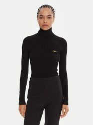 Elisabetta Franchi Golf MK-11B-56E2-V290 Czarny Slim Fit. Czarne swetry damskie Elisabetta Franchi, bez wzorów, z syntetyku, bez kołnierzyka, bez ramiączek, bez kaptura. Za 1,199.00 zł.