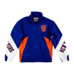 Kurtka NBA New York Knicks midseason 2.0. Niebieskie kurtki męskie Mitchell & Ness, m, bez wzorów, z nylonu, bez kaptura. Za 515.50 zł.
