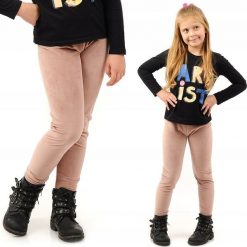 Legginsy dziewczęce Welurowe Elastyczne Spodnie Getry Welur Pudrowy Róż 98. Czerwone legginsy dla dziewczynek LAEMI, bez wzorów, z weluru. Za 29.99 zł.