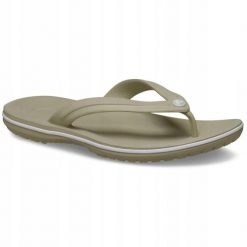 Japonki Dla Dorosłych Crocs Crocband Flip. Brązowe klapki damskie Crocs, bez wzorów, z materiału, bez obcasa. Za 119.99 zł.