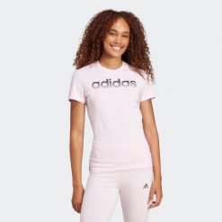 Koszulka damska ADIDAS Gym & Pilates. Koszulki sportowe damskie Adidas, s, bez wzorów, z bawełny, sportowe, bez kołnierzyka. Za 79.99 zł.
