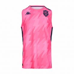 Koszulka Stade Français Abriz Pro 8 2024/25. Czerwone koszulki sportowe męskie Kappa, bez wzorów, z jersey, bez kołnierzyka, bez ramiączek. Za 191.50 zł.