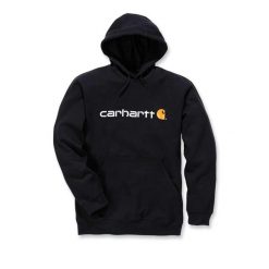 Bluza sportowa męska z kapturem Carhartt Midweight Signature Logo Sweatshirt. Czarne bluzy męskie Carhartt, m, bez wzorów, z kapturem. Za 277.99 zł.