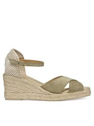 Geox Espadryle D Gelsa Low D45NGA 00022 C3704 Khaki. Brązowe sandały damskie Geox, bez wzorów, ze skóry, bez obcasa, bez zapięcia. Za 269.99 zł.