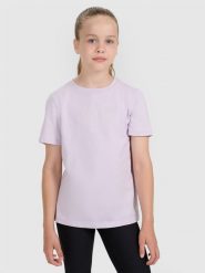 4F T-shirt regular z nadrukiem dziewczęcy - fioletowy 146 (10-11 lat). Fioletowe t-shirty i topy dla dziewczynek 4f, bez wzorów, z bawełny, bez ramiączek. W wyprzedaży za 19.99 zł.