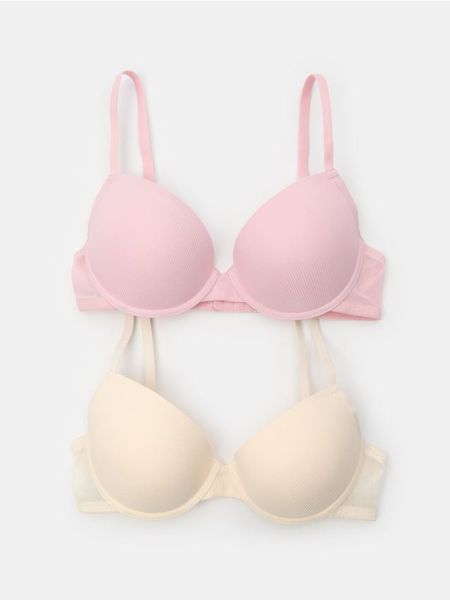 Biustonosz push-up z fiszbinami 2 pack - wielobarwny. Biustonosze Sinsay, bez wzorów. Za 29.99 zł.
