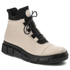 Beżowe Botki Armodo Stylowe Obuwie Damskie. Brązowe botki damskie Armodo, na wiosnę, eleganckie, bez obcasa, bez zapięcia. Za 399.00 zł.