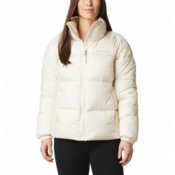 Kurtka Puchowa Damska Columbia Puffect Jacket. Białe kurtki sportowe damskie Columbia, xl, bez wzorów, z puchu, bez kaptura, trekkingowe. Za 587.99 zł.